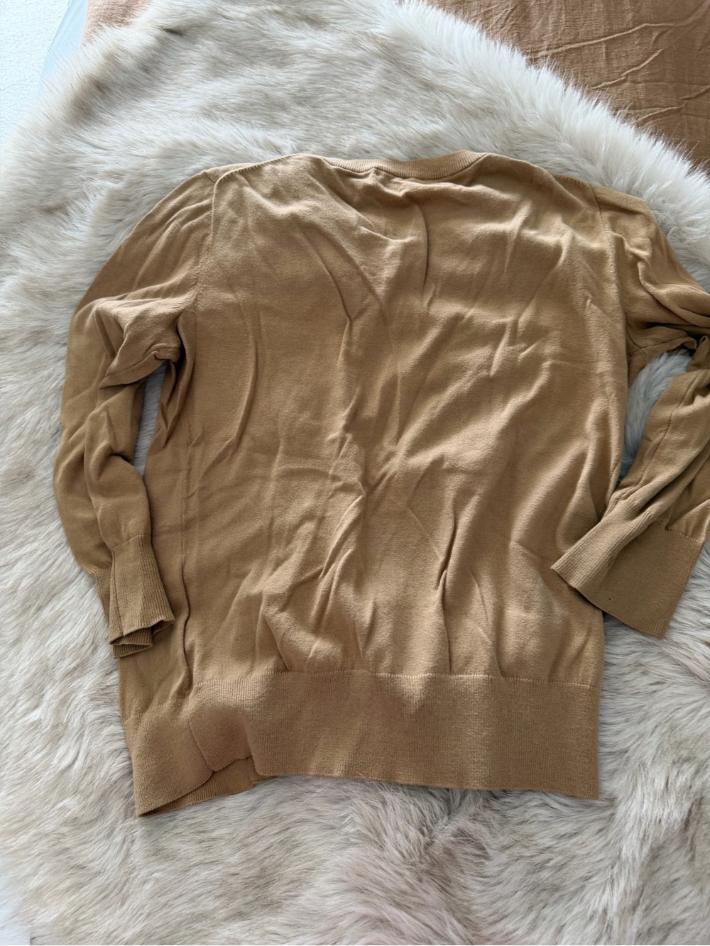 J. Crew Factory Camel Button-Front Women's Cardigan - Picture 2 of 3